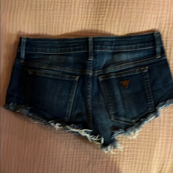 Denim Frayed Hem Women Shorts - Picture 3 of 4